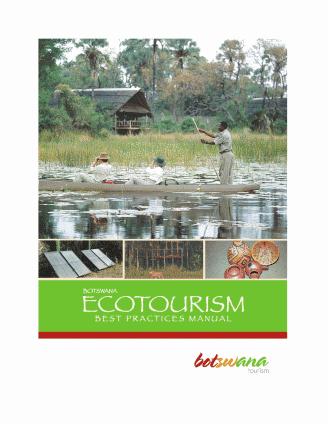 Botswana ecotourism best practices manual. sustainable tourism Botswana