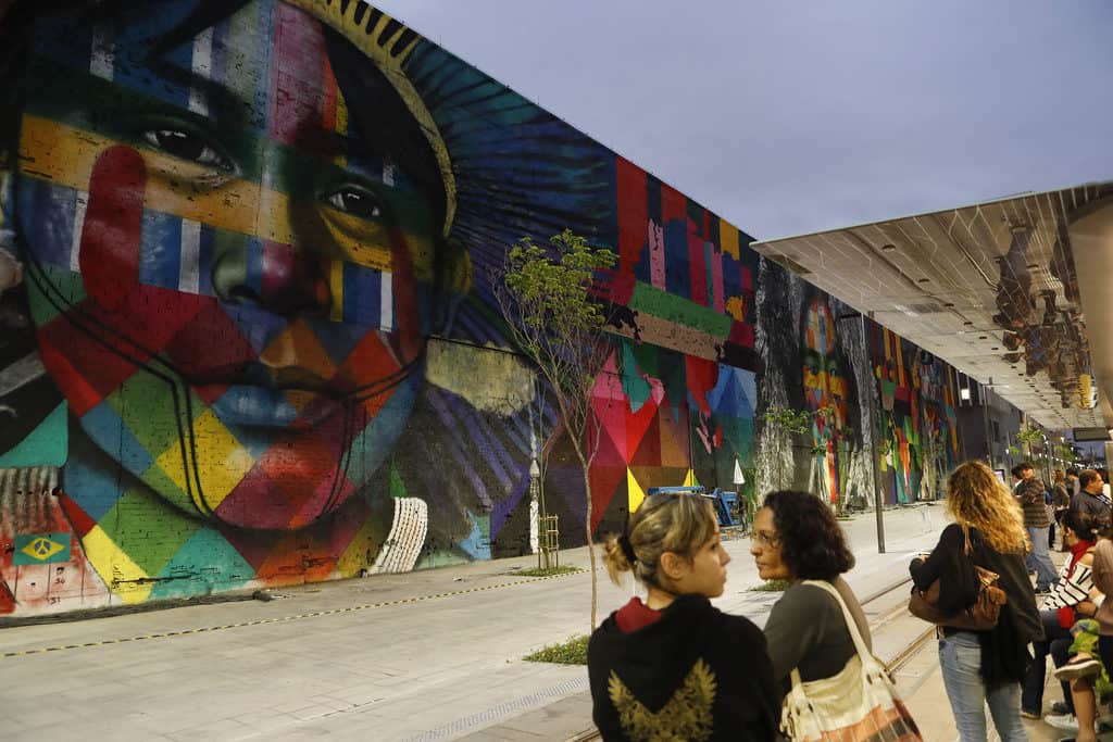 Kobra mural in Rio de Janeiro. A year on from Rio 2016 and the legacy of the mega-event is in question