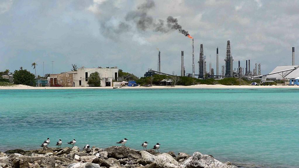 Apart from tourism; oil refinery at San Nicolas in southeast Aruba. Source: David Stanley (April 8, 2009) via Flickr.