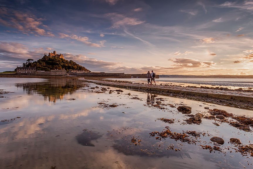 St Michaels Mount, Marazion in Cornwall, England by Fuzzypiggy (CC BY-SA 3.0) via Wikimedia. https://commons.wikimedia.org/wiki/File:St_Michael%27s_Mount_II5302_x_2982.jpg ("GT" cropped it)