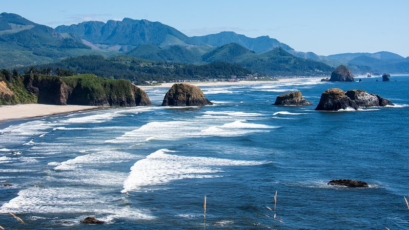 A coastal view from Ecola State Park, Oregon, USA. Image by m01229 (CC BY-SA 2.0) via Flickr. ("GT" cropped it.) https://www.flickr.com/photos/39908901@N06/35327493803/in/photostream/