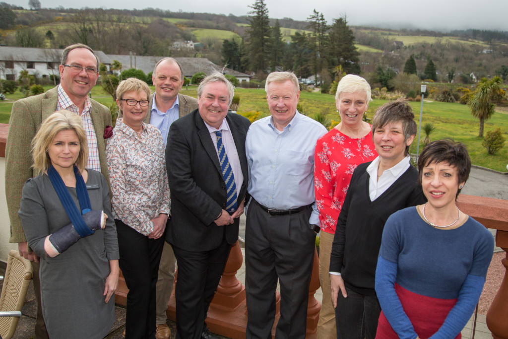 The author (centre) with representatives of VisitArran at a 'Tea and Tourism' meeting. Arran is an island off the west coast of Scotland. Image: VisitScotland.