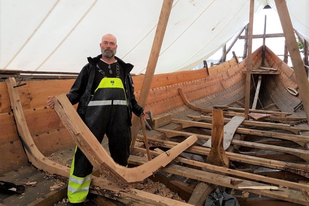 Tore Forsberg has a passion for old tools and traditions. Here he lends his expertise to Oseberg Viking Heritage, a cultural heritage project in Tonsberg, southern Norway. This is where skilled shipwrights build replicas of Viking vessels, including the "most beautiful" Oseberg. Image supplied by Bjørn Z Ekelund.