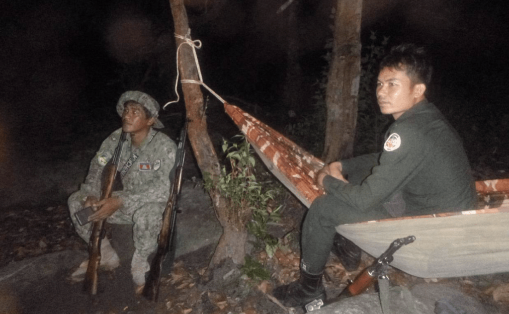 These Cambodian wildlife rangers' equipment, food, and wages are provided by the Golden Triangle Asian Elephant Foundation (GTAEF) and "GT" Partner Cardamom Tented Camp. Friends indeed!