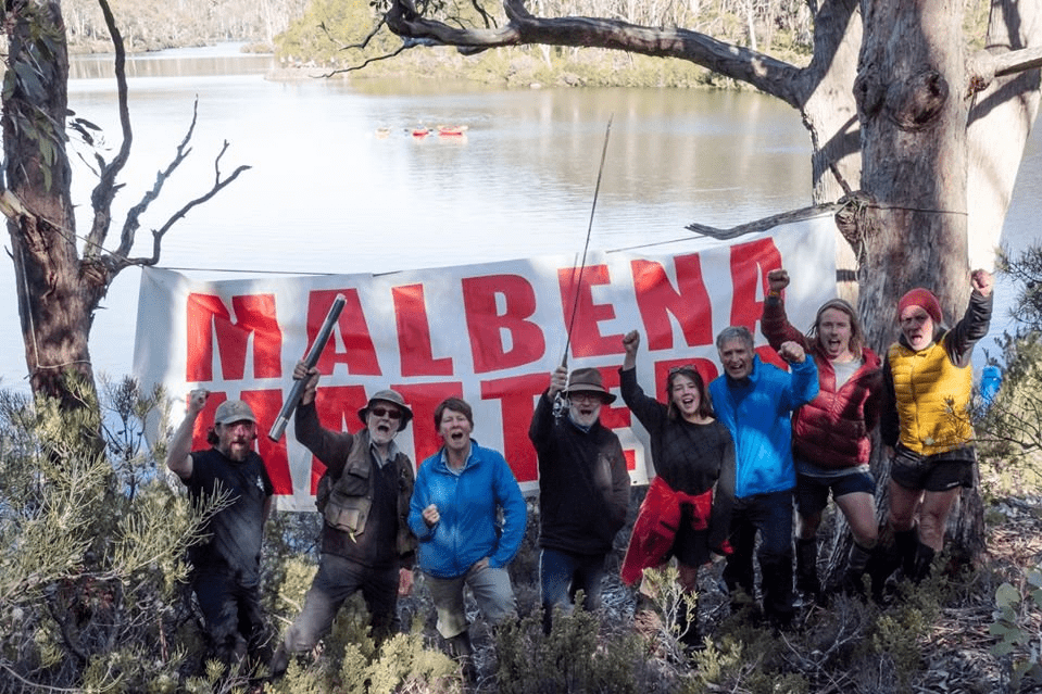 Walkers and recreational fishers protest against helicopter access to Halls Island in Tasmania