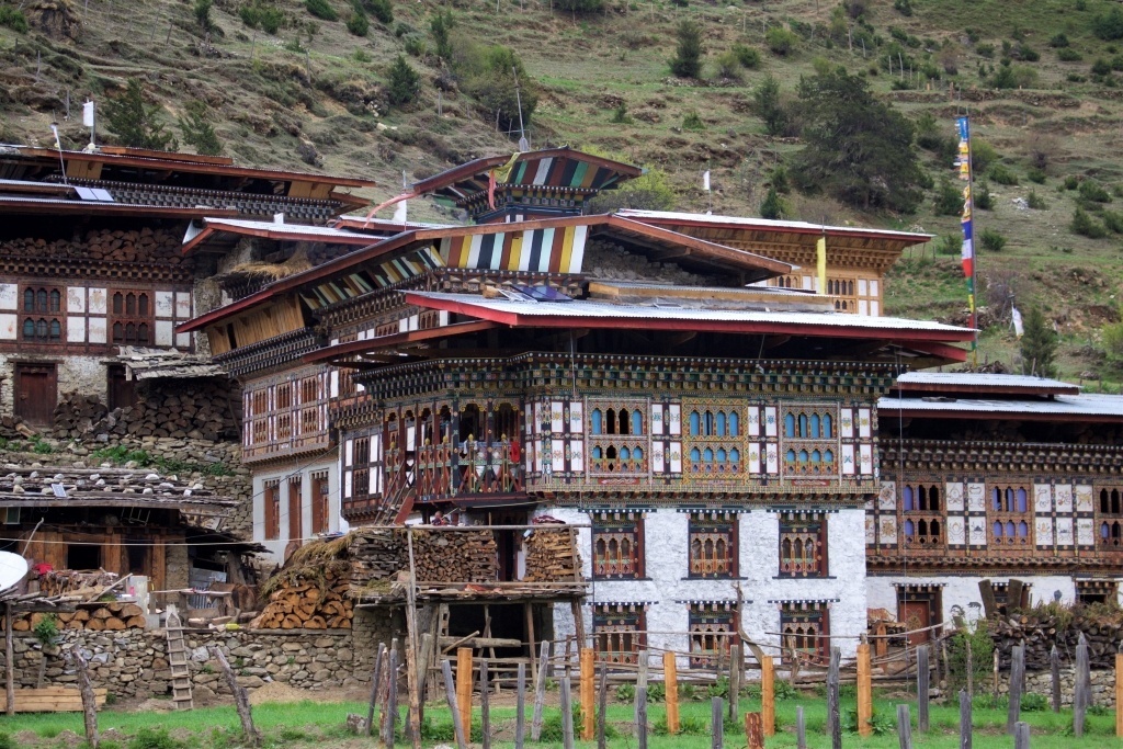 Traditional houses in Laya, Bhutan. Image (c) Dorji Dhradhul.