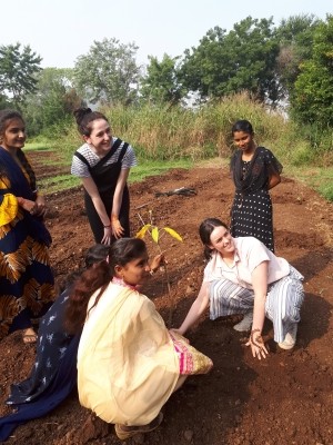 Regenerating with assistance. Tree planting in India 2019. Image supplied by author. rotated