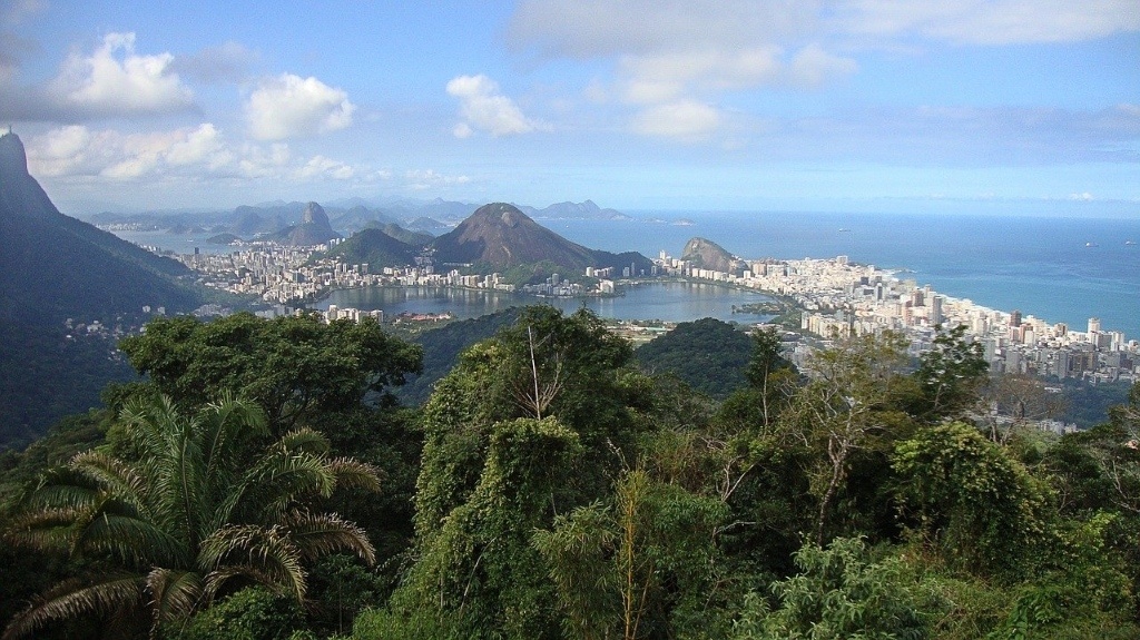 Overlooking Rio de Janeiro, Brazil, from a jungle-clad peak. By Alexandra_Koch (CC0) via Pixabay. https://pixabay.com/photos/rio-de-janero-city-brazil-583072/