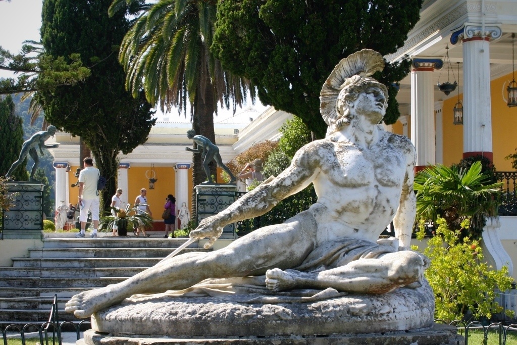 Achilles had a weakness but it wasn't mass tourism. Achilles statue at the Achilleion Palace, Corfu, Greece. By James Lee (CC0) via Unsplash. https://unsplash.com/photos/xJR0-6njrfE