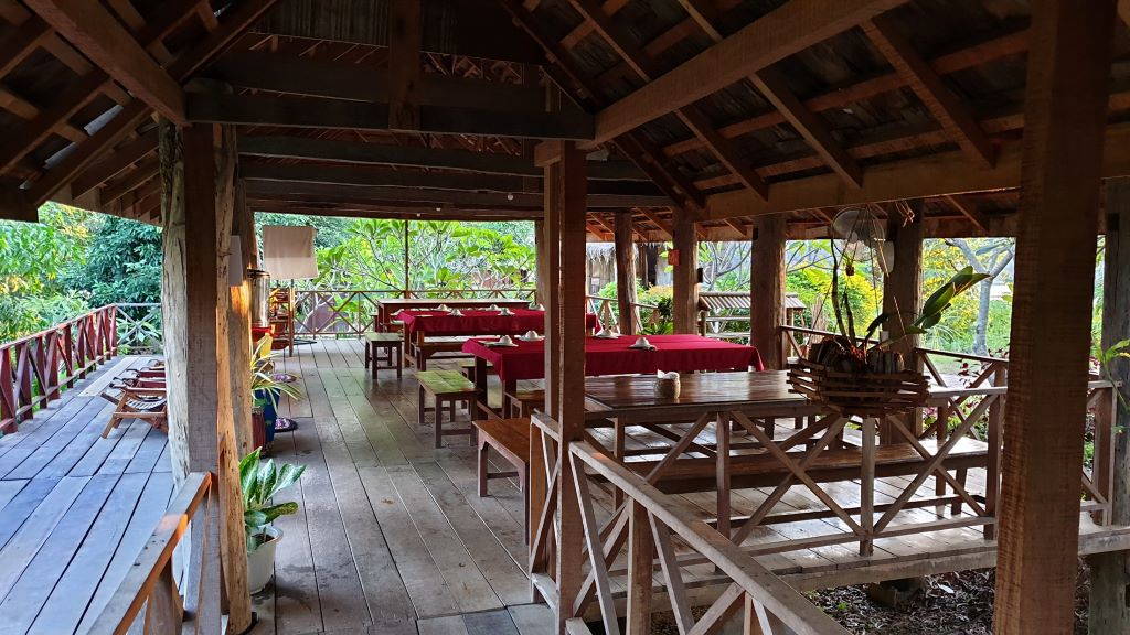 Dining area at Elephant Conservation Center Laos.