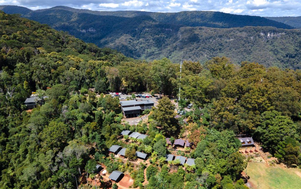 Binna Burra Teahouse and campsite Drone overview