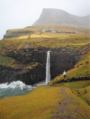 Faroe Islands waterfall