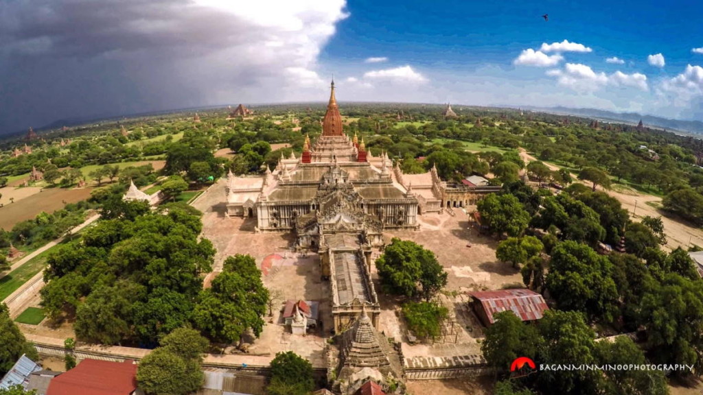 Bird's-eye view of Ananda Temple in Bagan, Myanmar. (c) Bagan Min Min O.
