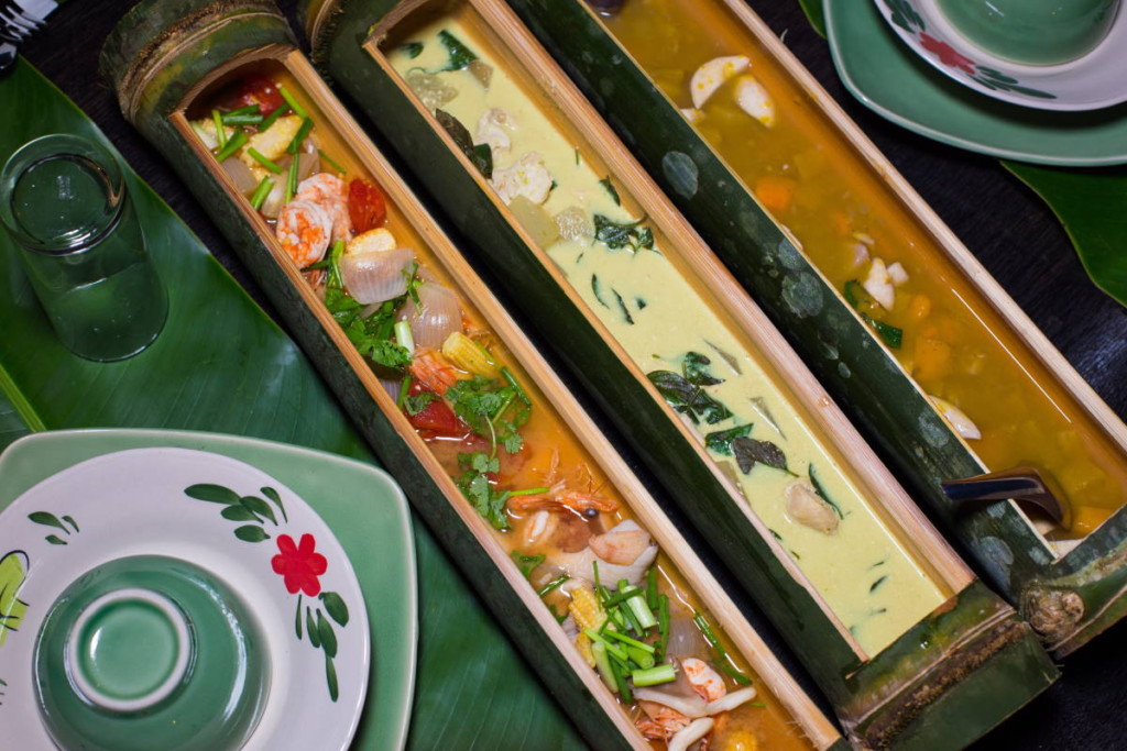 The Thai food is fabulous at Anurak Community Lodge in southern Thailand. And it is served in reusable, recyclable, and/or biodegradeable materials.