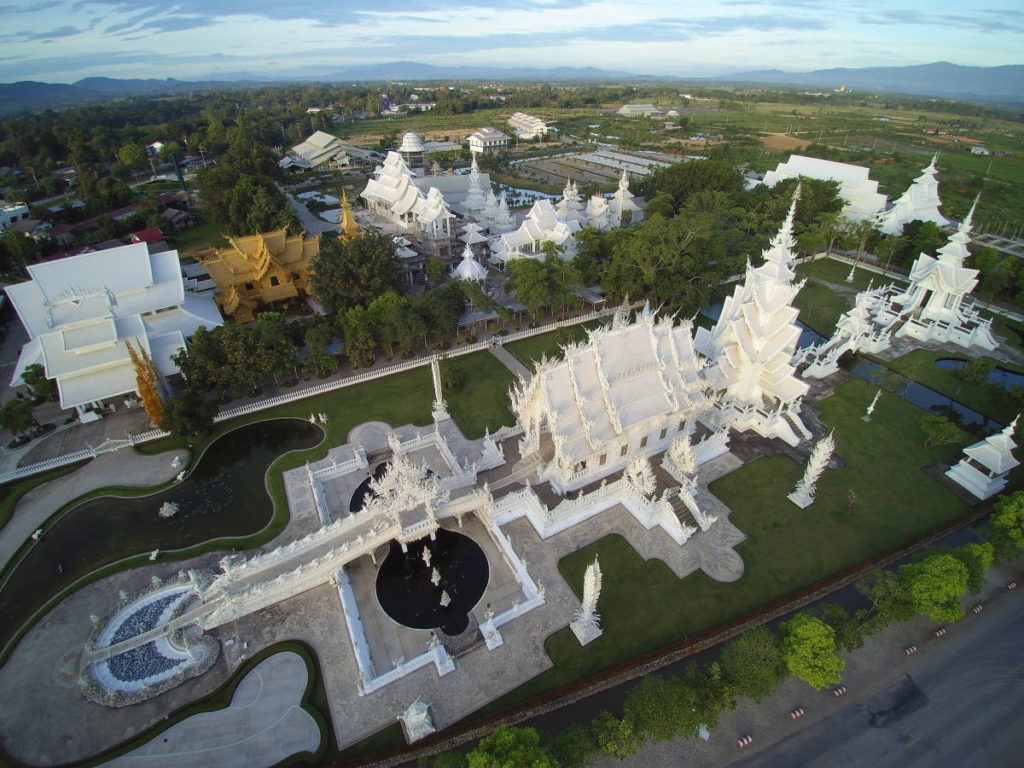 Wat Rong Khon or the White Temple in Chiang Rai, Thailand. (c) Jaffee Yee from his book 'Chiang Rai from the Air'
